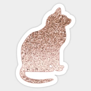 Sparkling rose gold cat Sticker